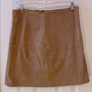 Camel colored suede skirt